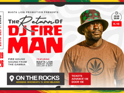 The return of DJ Fireman (GMB) feat. Masta Lion, Deejay Kush, Deejay G Boy – On the Rocks, Helsinki